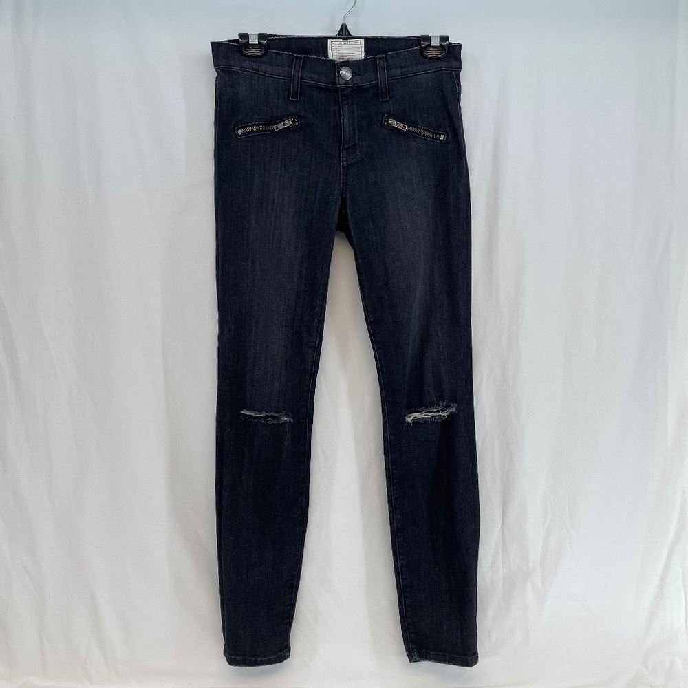 Nordstrom Skinny Jeans Distressed Black Stretch Current Elliott Women’s Size 28